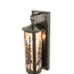 Meyda Lighting Fulton 5" Timeless Bronze Vein Tall Pines Hanging Wall Sconce With Silver Mica Shade Glass