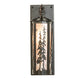 Meyda Lighting Fulton 5" Timeless Bronze Vein Tall Pines Hanging Wall Sconce With Silver Mica Shade Glass