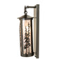 Meyda Lighting Fulton 5" Timeless Bronze Vein Tall Pines Hanging Wall Sconce With Silver Mica Shade Glass