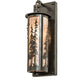 Meyda Lighting Fulton 5" Timeless Bronze Vein Tall Pines Hanging Wall Sconce With Silver Mica Shade Glass