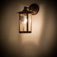 Meyda Lighting Fulton 54235 8" Vintage Copper Winter Pine Solid Mount Wall Sconce With Clear Seeded Shade Glass
