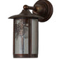 Meyda Lighting Fulton 54235 8" Vintage Copper Winter Pine Solid Mount Wall Sconce With Clear Seeded Shade Glass