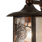 Meyda Lighting Fulton 54235 8" Vintage Copper Winter Pine Solid Mount Wall Sconce With Clear Seeded Shade Glass