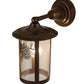Meyda Lighting Fulton 54235 8" Vintage Copper Winter Pine Solid Mount Wall Sconce With Clear Seeded Shade Glass