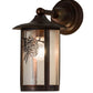 Meyda Lighting Fulton 54235 8" Vintage Copper Winter Pine Solid Mount Wall Sconce With Clear Seeded Shade Glass