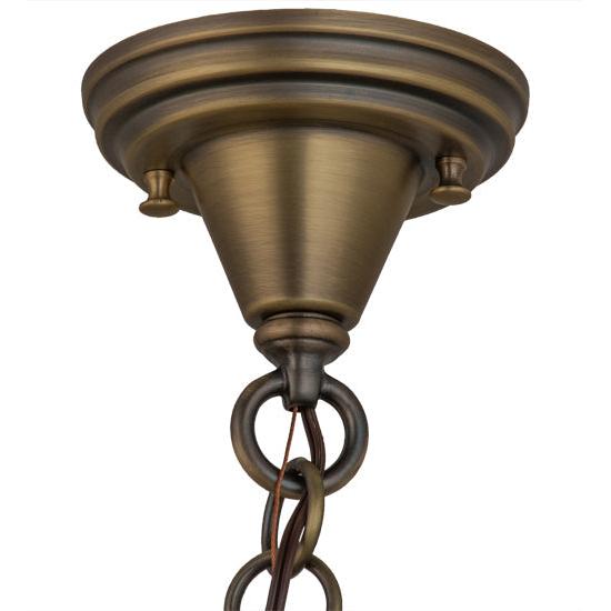 Meyda Lighting Fulton 6" Antique Brass Mini Pendant Light With Amber Mica Shade Glass