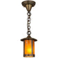 Meyda Lighting Fulton 6" Antique Brass Mini Pendant Light With Amber Mica Shade Glass