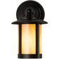 Meyda Lighting Fulton 6" Brown Wall Sconce With Beige Iridescent Shade Glass