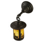 Meyda Lighting Fulton 6" Craftsman Brown Deer Creek Hanging Wall Sconce With Beige Iridescent Shade Glass