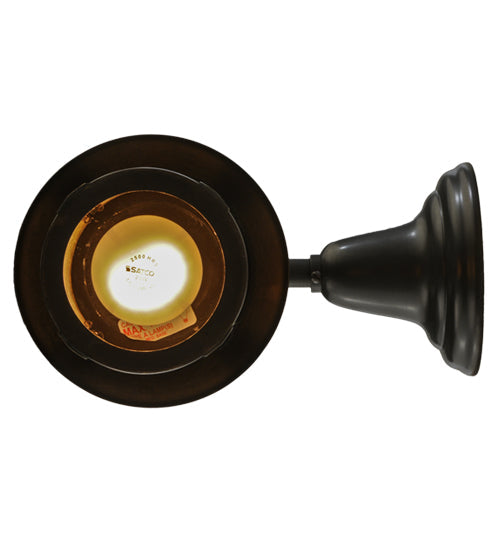 Meyda Lighting Fulton 6" Craftsman Brown Deer Creek Hanging Wall Sconce With Beige Iridescent Shade Glass
