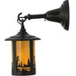 Meyda Lighting Fulton 6" Craftsman Brown Deer Creek Hanging Wall Sconce With Beige Iridescent Shade Glass
