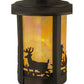 Meyda Lighting Fulton 6" Craftsman Brown Deer Creek Hanging Wall Sconce With Beige Iridescent Shade Glass