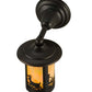 Meyda Lighting Fulton 6" Craftsman Brown Deer Creek Solid Mount Wall Sconce With Beige Iridescent Shade Glass