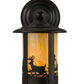 Meyda Lighting Fulton 6" Craftsman Brown Deer Creek Solid Mount Wall Sconce With Beige Iridescent Shade Glass