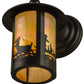 Meyda Lighting Fulton 6" Craftsman Brown Deer Creek Solid Mount Wall Sconce With Beige Iridescent Shade Glass