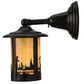 Meyda Lighting Fulton 6" Craftsman Brown Deer Creek Solid Mount Wall Sconce With Beige Iridescent Shade Glass