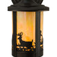 Meyda Lighting Fulton 6" Craftsman Brown Deer Creek Solid Mount Wall Sconce With Beige Iridescent Shade Glass