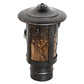 Meyda Lighting Fulton 6" Craftsman Brown On Brass Spider Web Outdoor Post Mount Light With Honey Amber Shade Glass