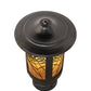 Meyda Lighting Fulton 6" Craftsman Brown On Brass Spider Web Outdoor Post Mount Light With Honey Amber Shade Glass