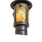 Meyda Lighting Fulton 6" Craftsman Brown On Brass Spider Web Outdoor Post Mount Light With Honey Amber Shade Glass