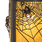 Meyda Lighting Fulton 6" Craftsman Brown On Brass Spider Web Outdoor Post Mount Light With Honey Amber Shade Glass