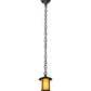 Meyda Lighting Fulton 6" Craftsman Brown Prime Mini Pendant Light With Beige Art Shade Glass