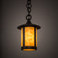 Meyda Lighting Fulton 6" Craftsman Brown Prime Mini Pendant Light With Beige Art Shade Glass