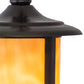 Meyda Lighting Fulton 6" Craftsman Brown Prime Mini Pendant Light With Beige Art Shade Glass