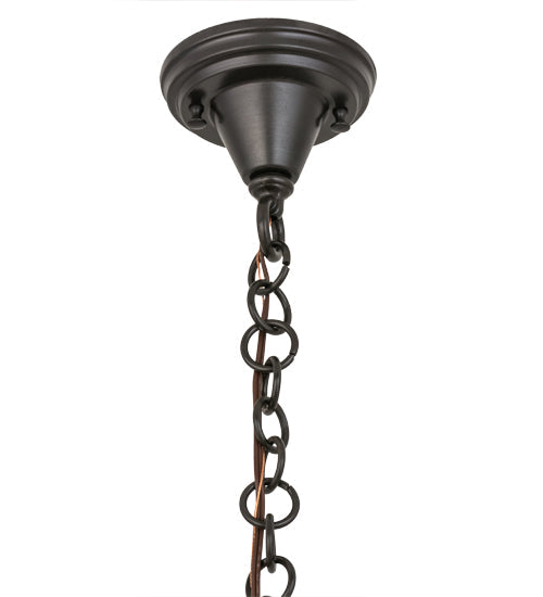 Meyda Lighting Fulton 6" Craftsman Brown Prime Mini Pendant Light With Beige Art Shade Glass
