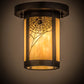 Meyda Lighting Fulton 6" Craftsman Brown Spider Web Flush Mount Light With Beige Iridescent Shade Glass
