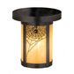 Meyda Lighting Fulton 6" Craftsman Brown Spider Web Flush Mount Light With Beige Iridescent Shade Glass