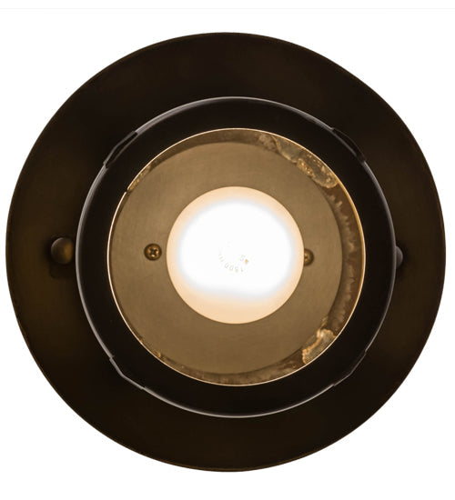 Meyda Lighting Fulton 6" Craftsman Brown Spider Web Flush Mount Light With Beige Iridescent Shade Glass