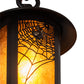 Meyda Lighting Fulton 6" Craftsman Brown Spider Web Hanging Wall Sconce With Amber Mica Shade Glass