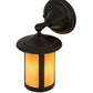 Meyda Lighting Fulton 6" Textured Black Prime Solid Mount Wall Sconce With Beige Iridescent Shade Glass