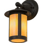 Meyda Lighting Fulton 6" Textured Black Prime Solid Mount Wall Sconce With Beige Iridescent Shade Glass