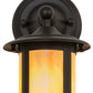 Meyda Lighting Fulton 6" Textured Black Prime Solid Mount Wall Sconce With Beige Iridescent Shade Glass