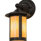 Meyda Lighting Fulton 6" Textured Black Prime Solid Mount Wall Sconce With Beige Iridescent Shade Glass