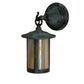 Meyda Lighting Fulton 6" Verdi Hanging Wall Sconce With Beige Shade Glass