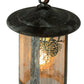 Meyda Lighting Fulton 6" Verdigris Winter Pine Pendant Light With Clear Seeded Shade Glass