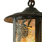 Meyda Lighting Fulton 6" Verdigris Winter Pine Pendant Light With Clear Seeded Shade Glass