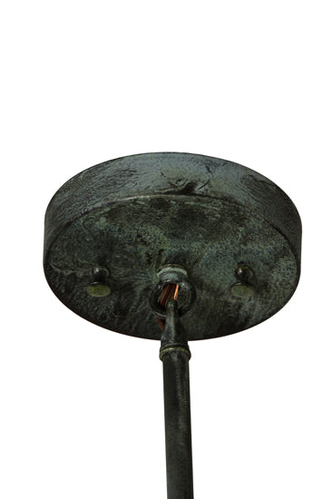 Meyda Lighting Fulton 6" Verdigris Winter Pine Pendant Light With Clear Seeded Shade Glass