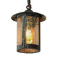 Meyda Lighting Fulton 6" Verdigris Winter Pine Pendant Light With Clear Seeded Shade Glass