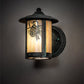 Meyda Lighting Fulton 6" Verdigris Winter Pine Solid Mount Wall Sconce With Beige Iridescent Shade Glass