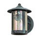 Meyda Lighting Fulton 6" Verdigris Winter Pine Solid Mount Wall Sconce With Beige Iridescent Shade Glass