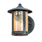 Meyda Lighting Fulton 6" Verdigris Winter Pine Solid Mount Wall Sconce With Beige Iridescent Shade Glass