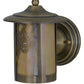 Meyda Lighting Fulton 7" Antique Brass Winter Pine Solid Mount Wall Sconce With Beige Iridescent Shade Glass