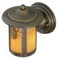 Meyda Lighting Fulton 7" Antique Brass Winter Pine Solid Mount Wall Sconce With Beige Iridescent Shade Glass