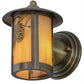 Meyda Lighting Fulton 7" Antique Brass Winter Pine Solid Mount Wall Sconce With Beige Iridescent Shade Glass