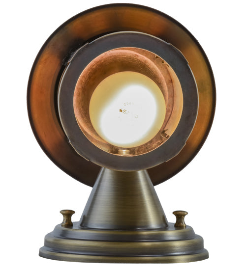 Meyda Lighting Fulton 7" Antique Brass Winter Pine Solid Mount Wall Sconce With Beige Iridescent Shade Glass