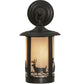Meyda Lighting Fulton 7" Craftsman Brown Deer Creek Hanging Wall Sconce With White Art Shade Glass